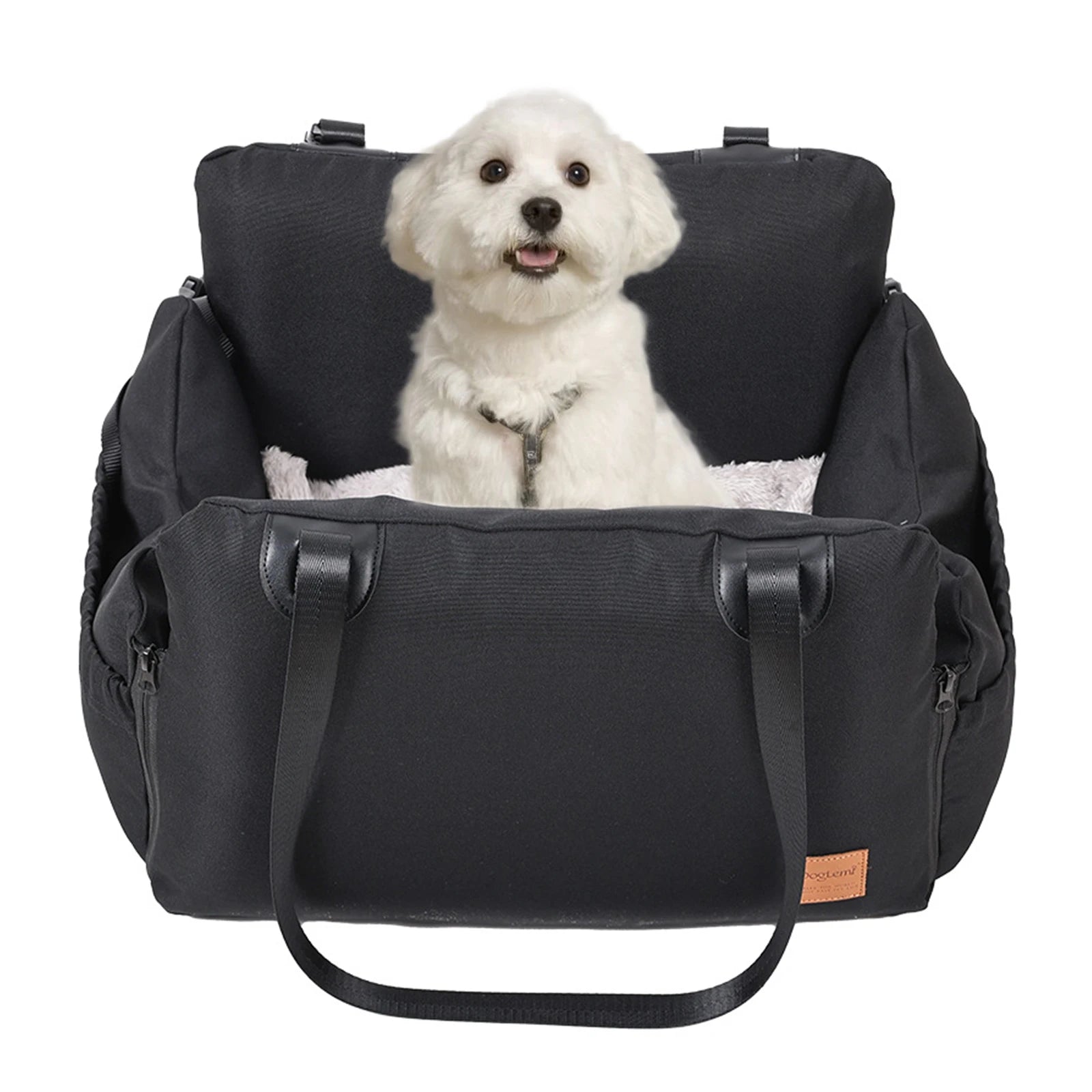 Hundetragetasche für das Auto in schwarz
