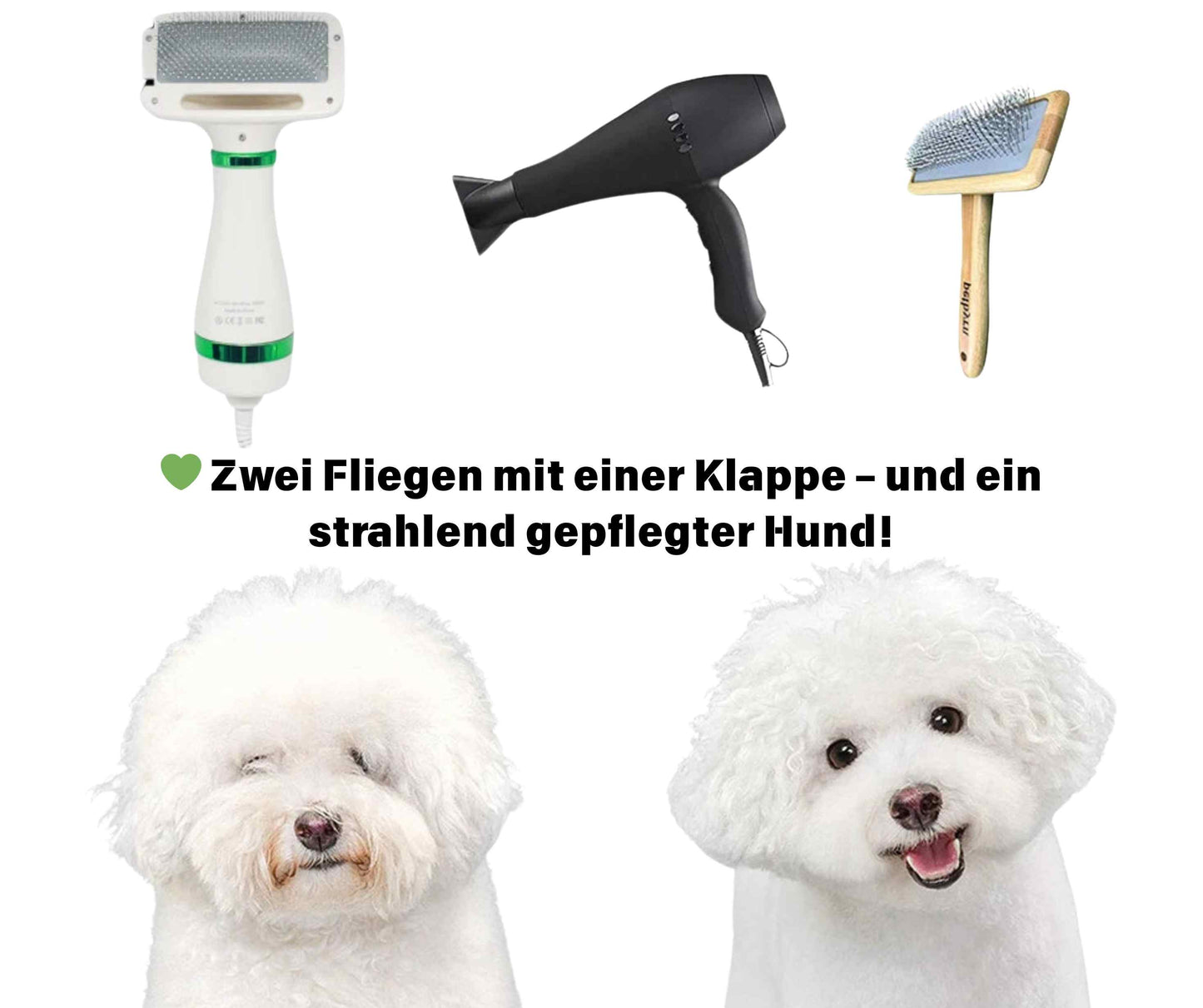 Fellbürste mit integriertem Luftstrom