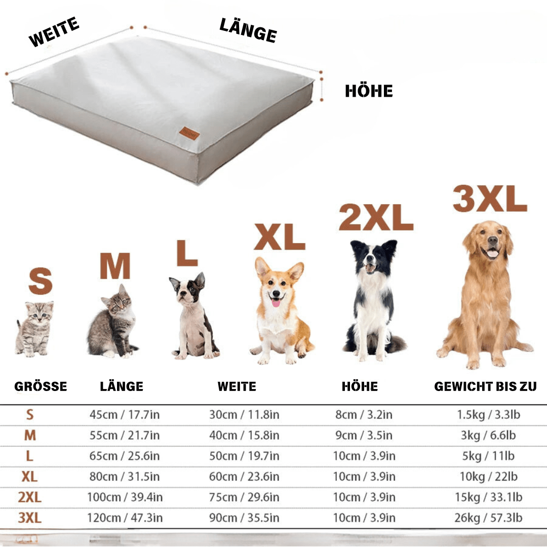 HUNDEBETT WASSERDICHT WEICHE DICKE SCHLAFOBERFLÄCHE - eddy shop