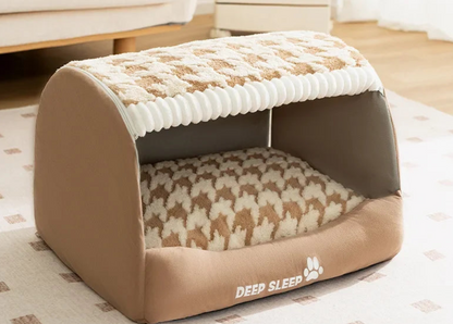Baumwoll-Hundebett in neutralem Design, pflegeleicht und kuschelig