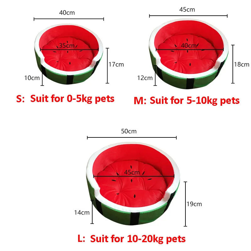 Hundebett im süßen Melonen-Look – bequem und pflegeleicht