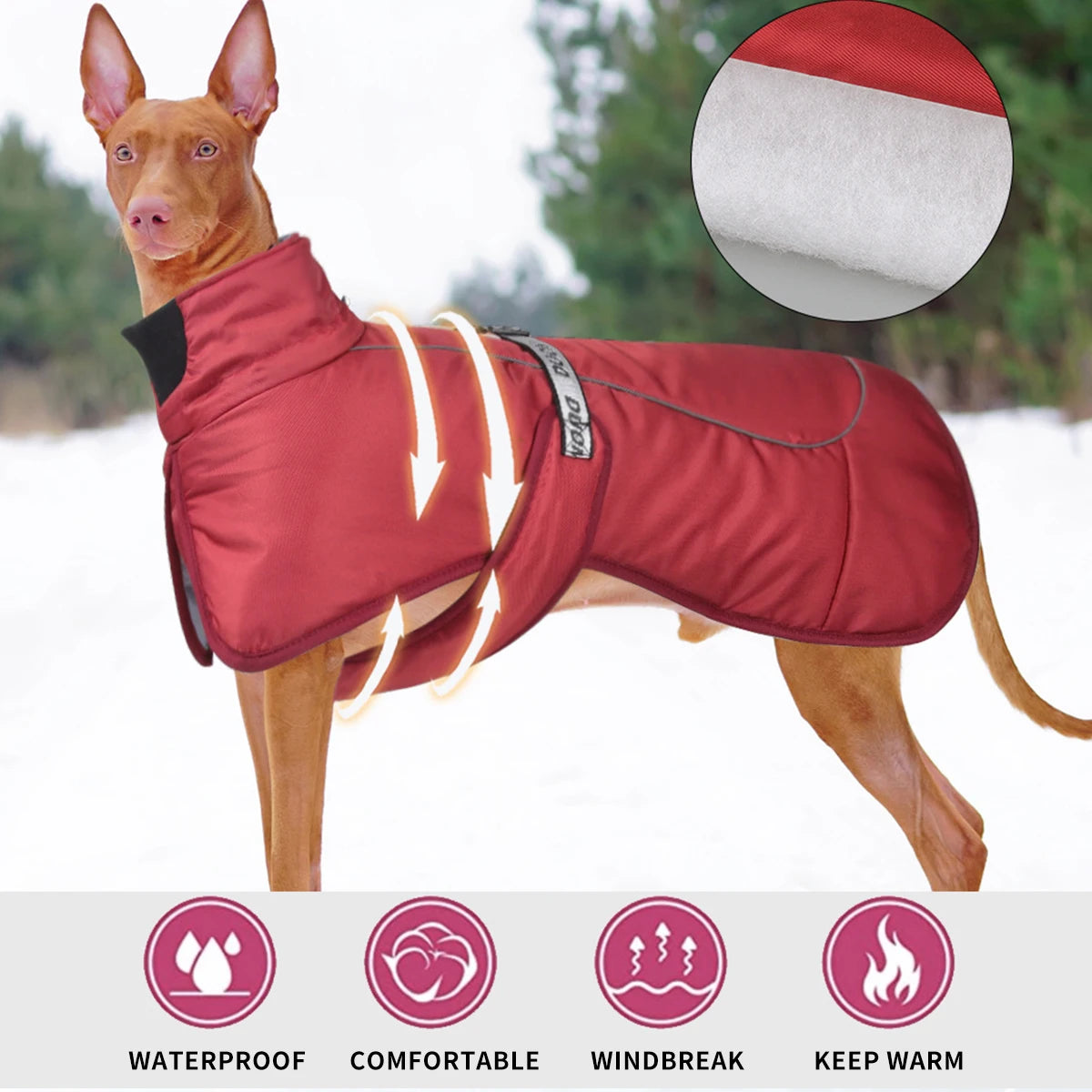 Detail: reflektierende Faden-Paspel entlang des Rückens für bessere Sichtbarkeit in der Dämmerung