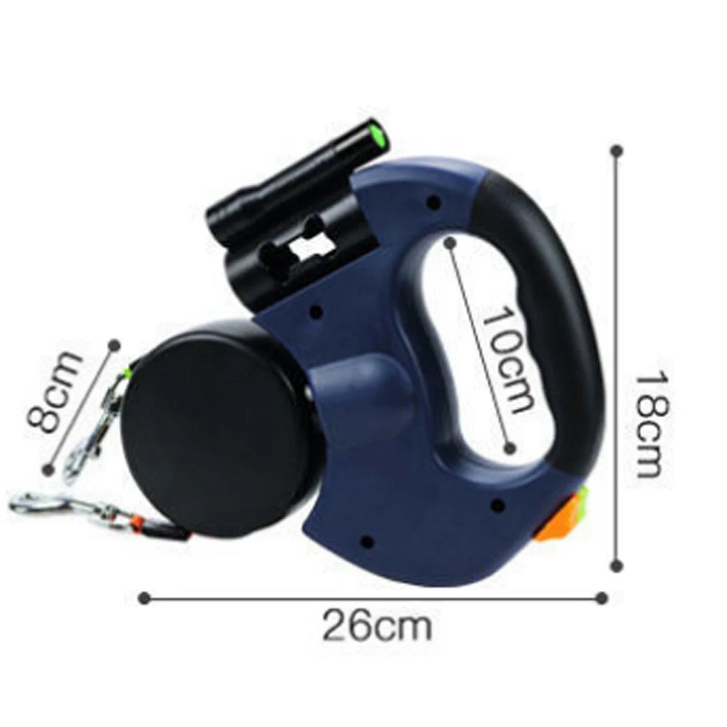 Einziehbare Leine mit LED-Licht, doppelter Verwicklung, Dual Doggie, 360-Grad-Drehung, kein Verknoten für jeden Hund, 2 Hunde, 3 m Seile für Haustierhunde vom eddy-shop