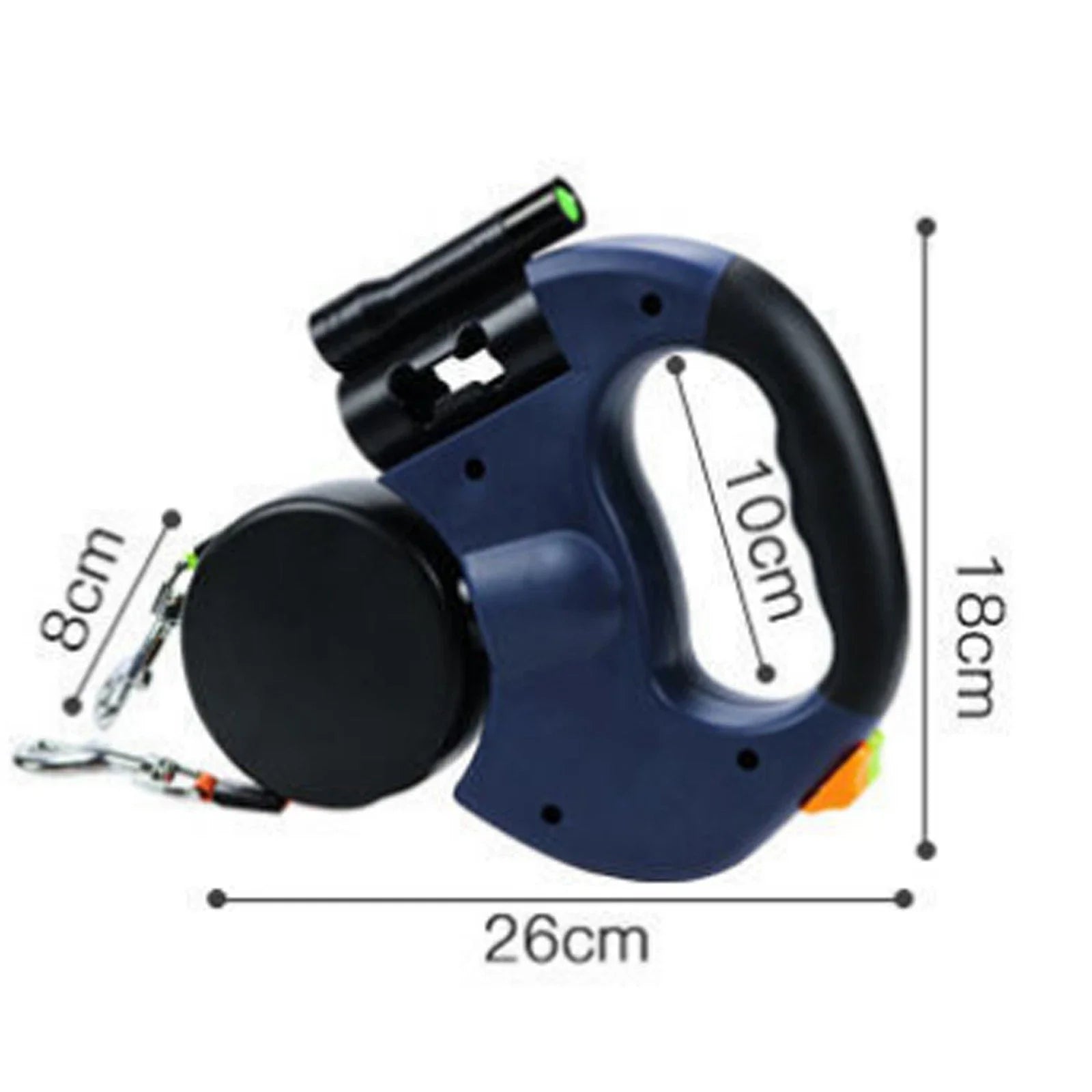 Einziehbare Leine mit LED-Licht, doppelter Verwicklung, Dual Doggie, 360-Grad-Drehung, kein Verknoten für jeden Hund, 2 Hunde, 3 m Seile für Haustierhunde vom eddy-shop