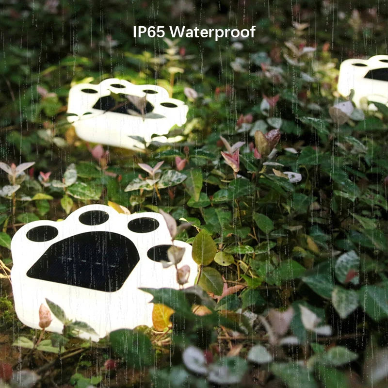 Hund Kabellose Solar-Gartenbeleuchtung im Pfotenabdruck-Design