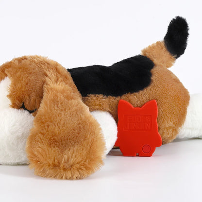 Weiches Kuscheltier in Form eines Hundes, vollständig sichtbar