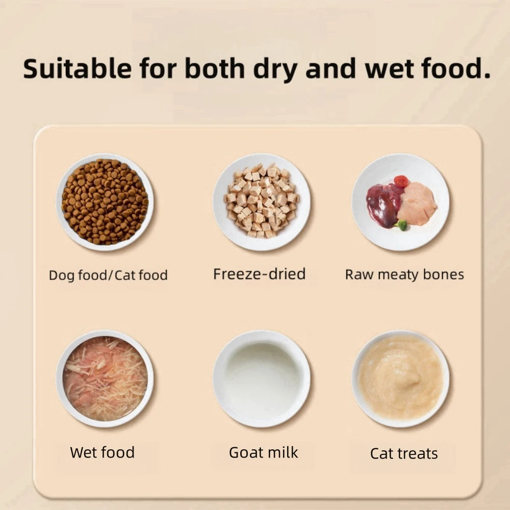 Futterautomat Hund geeignet für Nassfutter und Trockenfutter mit getrennten Fächern