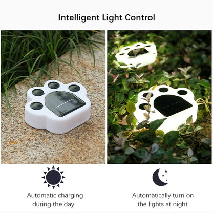 Hund Kabellose Solar-Gartenbeleuchtung im Pfotenabdruck-Design