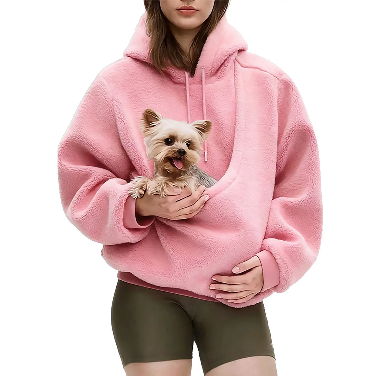 Fleecepullover mit Kapuze