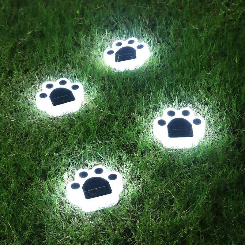 Hund Kabellose Solar-Gartenbeleuchtung im Pfotenabdruck-Design