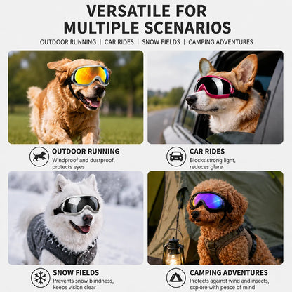 8 euro einkauf Adjustable Dog Sunglasses UV Protection Pet Goggles Soft Waterproof Puppy Glasses for Small Medium Dogs Outdoor Riding Driving