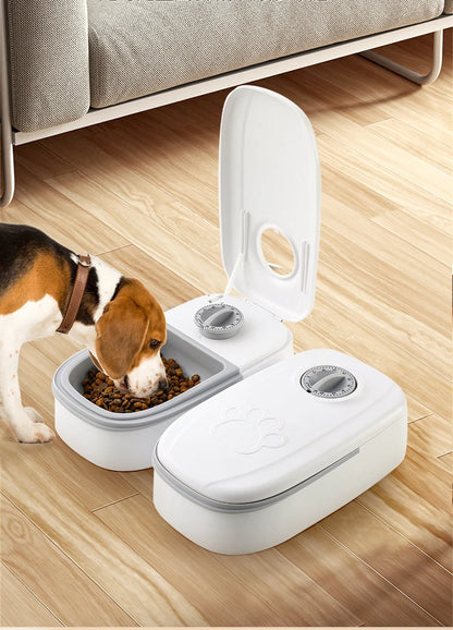 Automatischer Futterspender für Hunde mit zwei Fächern für planbare Mahlzeiten zuhause im Eddy Shop