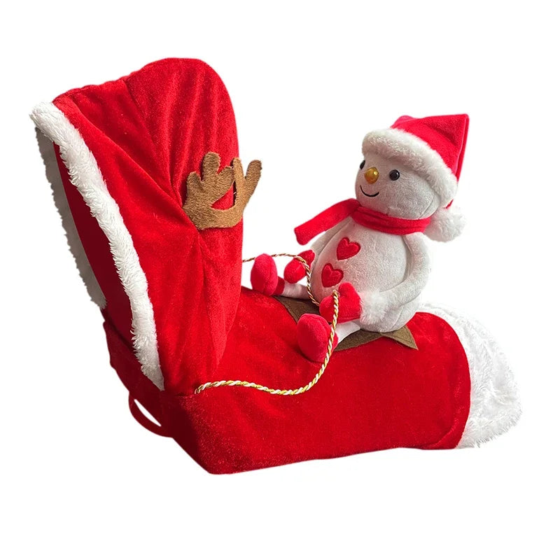 Zusammengefaltetes Weihnachtsmann-Kostüm für Hunde mit Plüsch-Details
