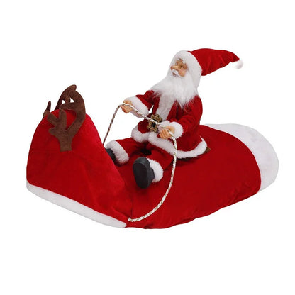 Hunde-Weihnachtskostüm rot mit aufgesetztem Plüsch-Weihnachtsmann