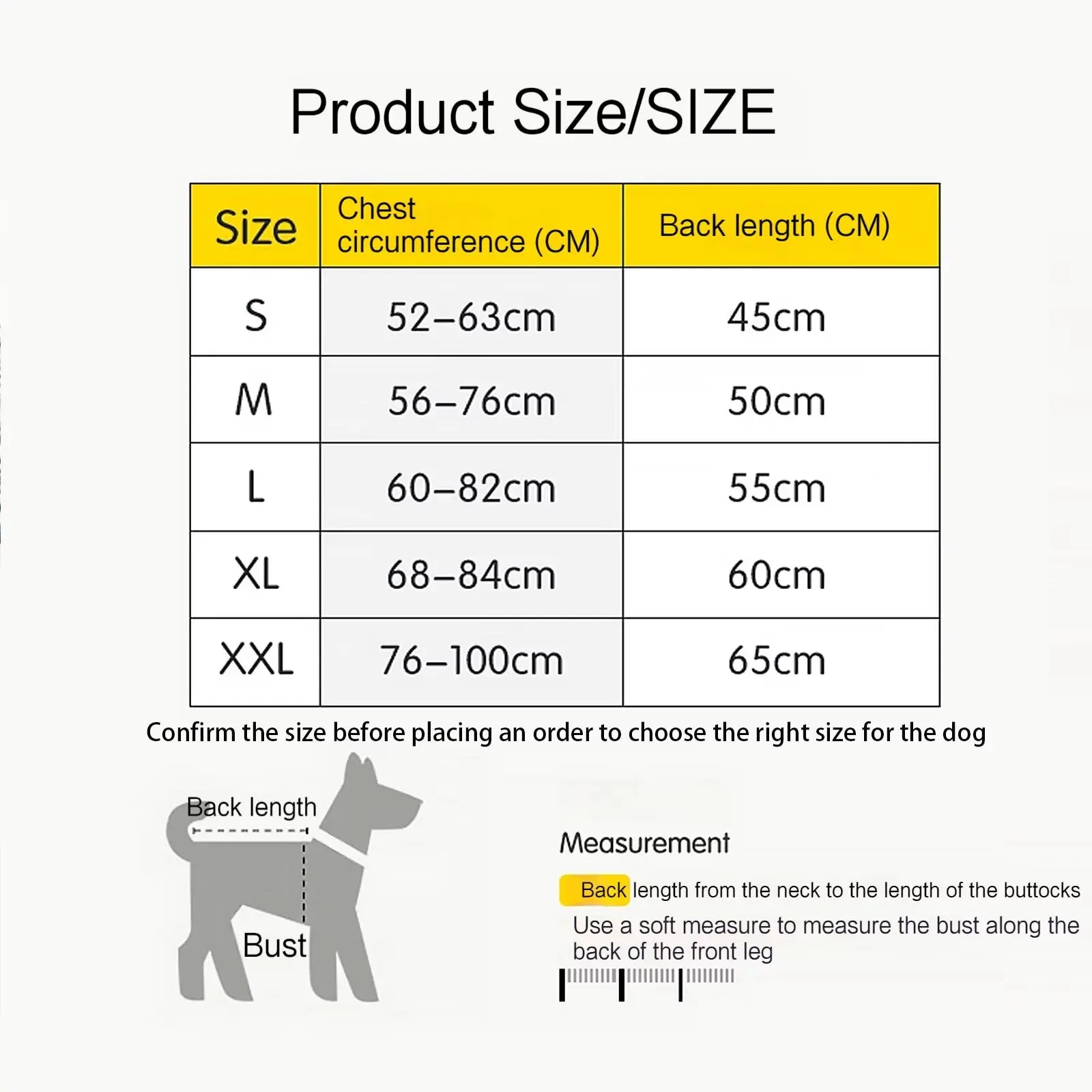Hund trägt wasserabweisenden Wintermantel die Größentabelle 