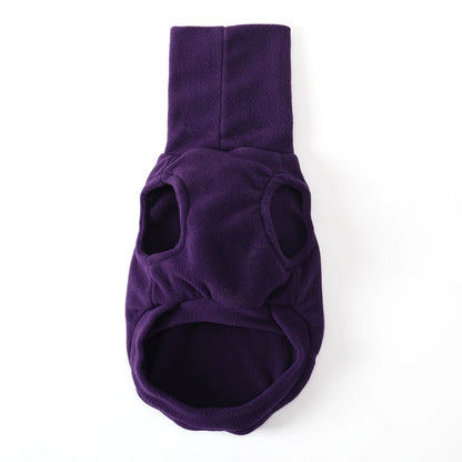 Whippet-Mantel aus Fleece – Bauchansicht dunkel viollet