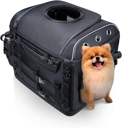 KEMIMOTO Motorrad-Hundetasche mit kleinem Hund daneben