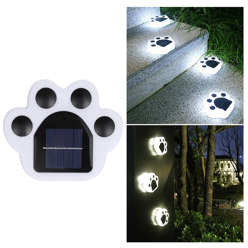 Hund Kabellose Solar-Gartenbeleuchtung im Pfotenabdruck-Design