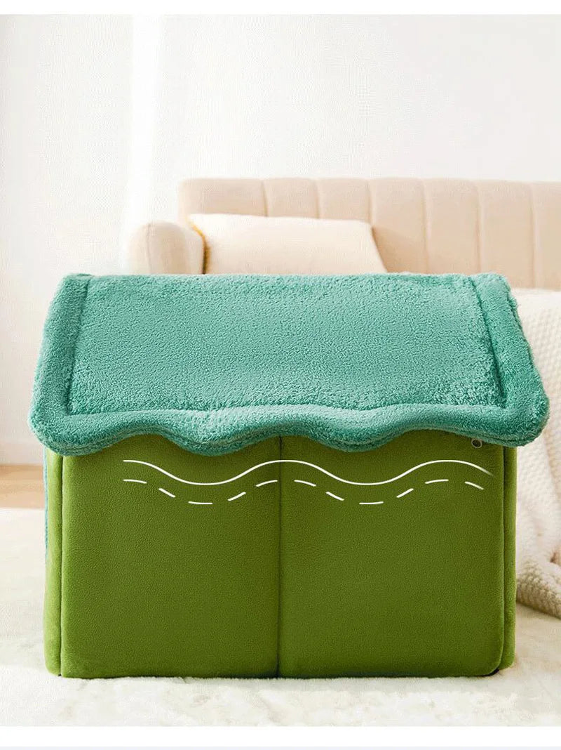 Kuscheliges Haustierhaus · Weiches Hundebett mit Fleece & Rückprall-Polster