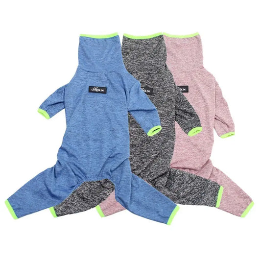 Drei Anzüge in Grau, Blau und Rosa
Hunde-OP-Bodys in drei Farben – atmungsaktive Baumwolle, weich und anschmiegsam für Hunde nach Operation oder Kastration. im eddy-shop.de