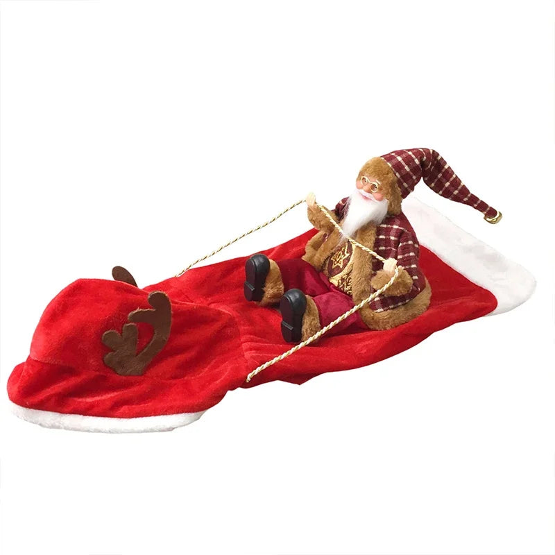 Rotes Weihnachts-Hundekostüm mit Rentier und Zügeln