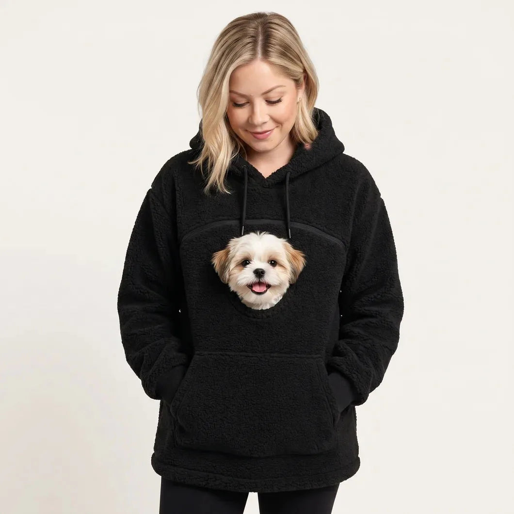 Dickes Flanell-Fleece-Kapuzensweatshirt,